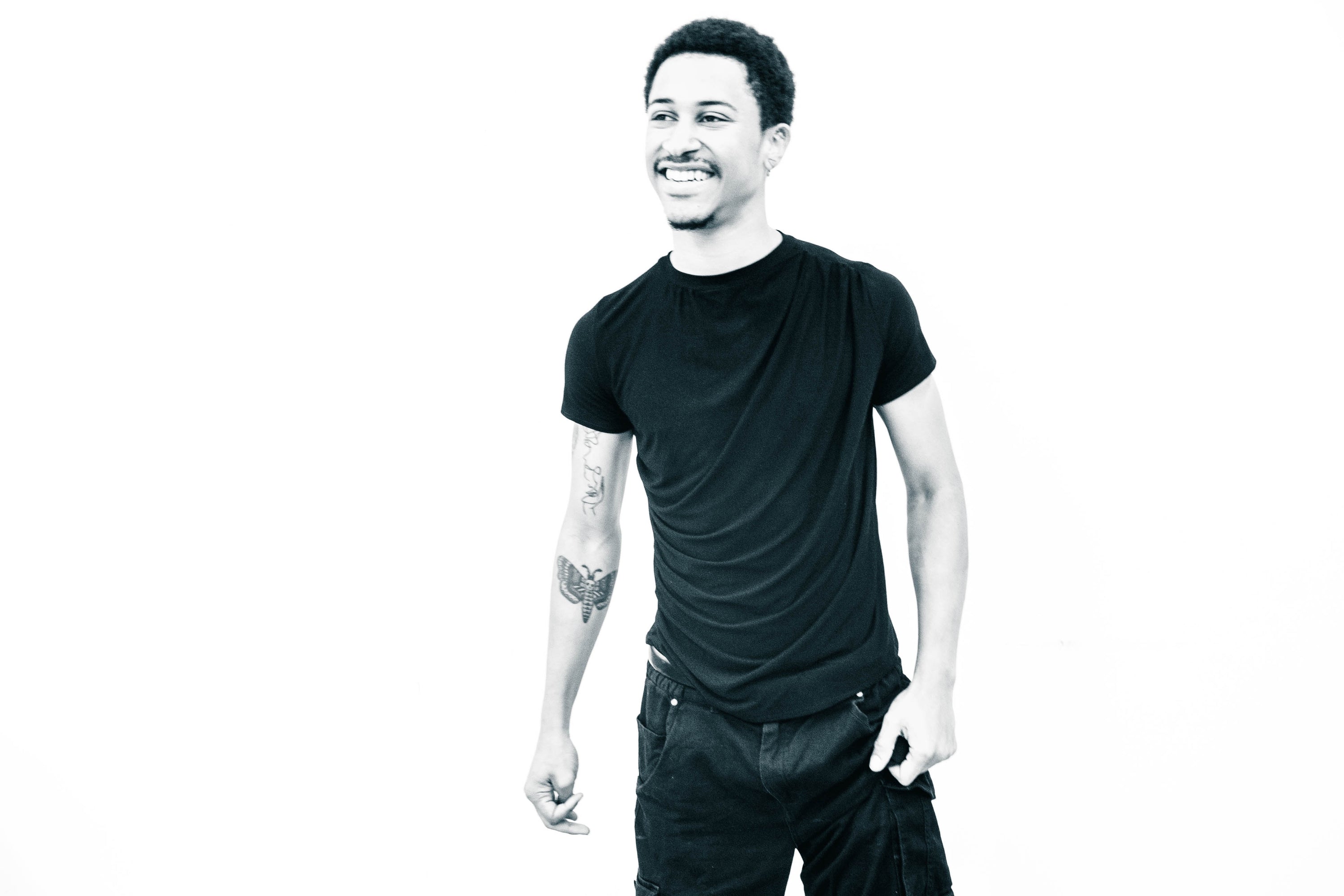 BAMBOO JERSEY DRAPED T-SHIRT