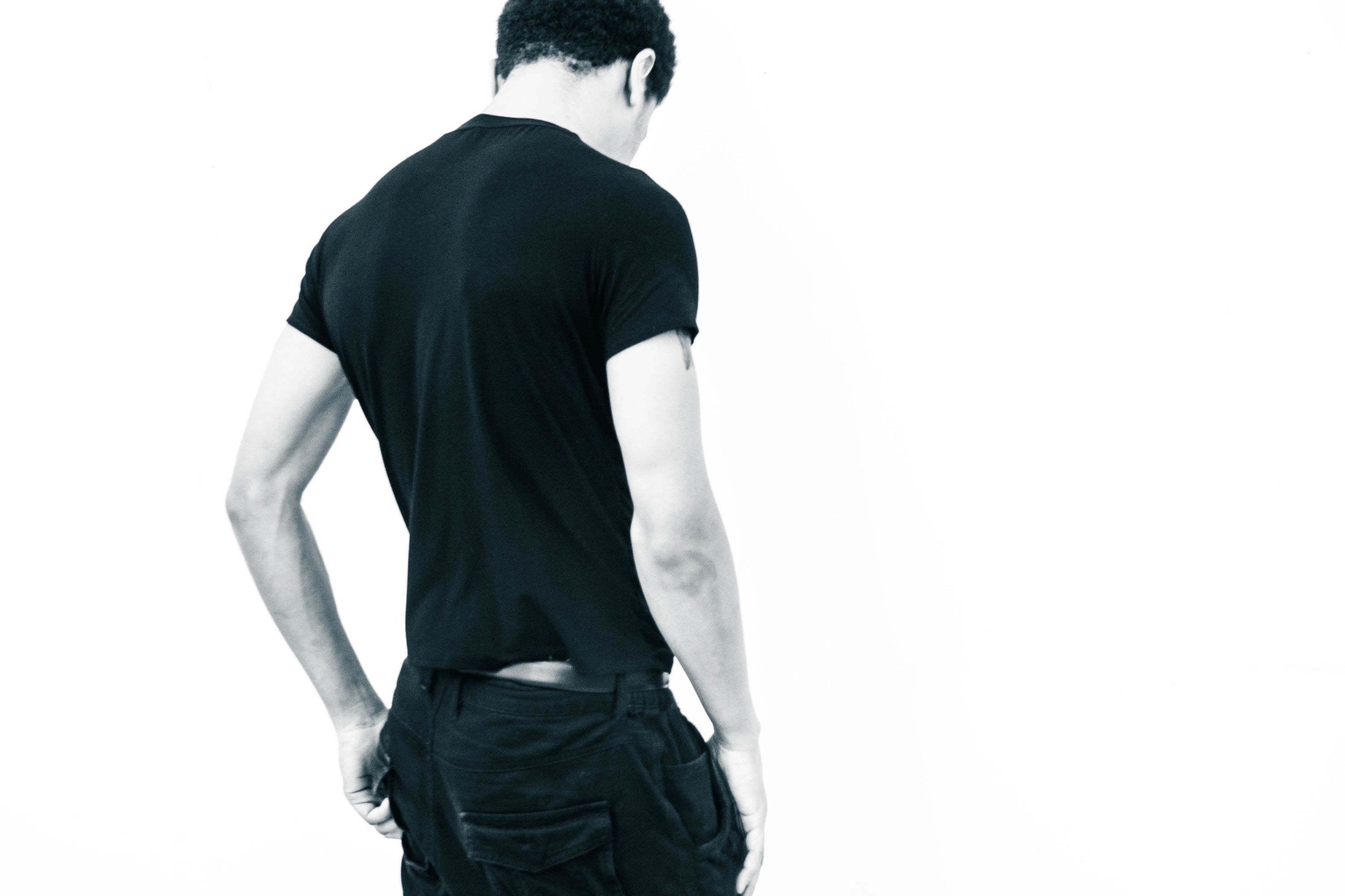 BAMBOO JERSEY DRAPED T-SHIRT
