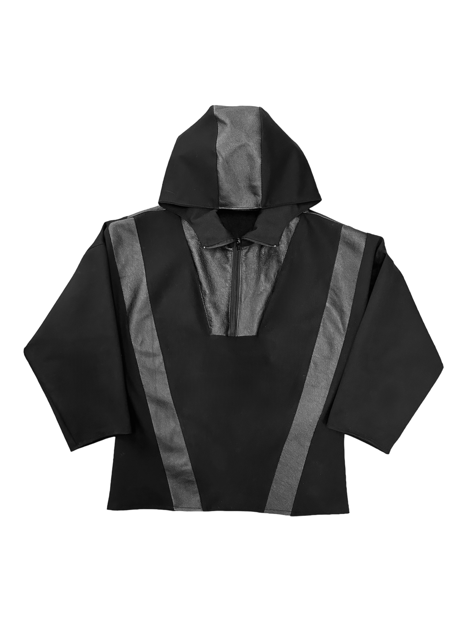 QUARTER ZIP WITH LEATHER DETAILING