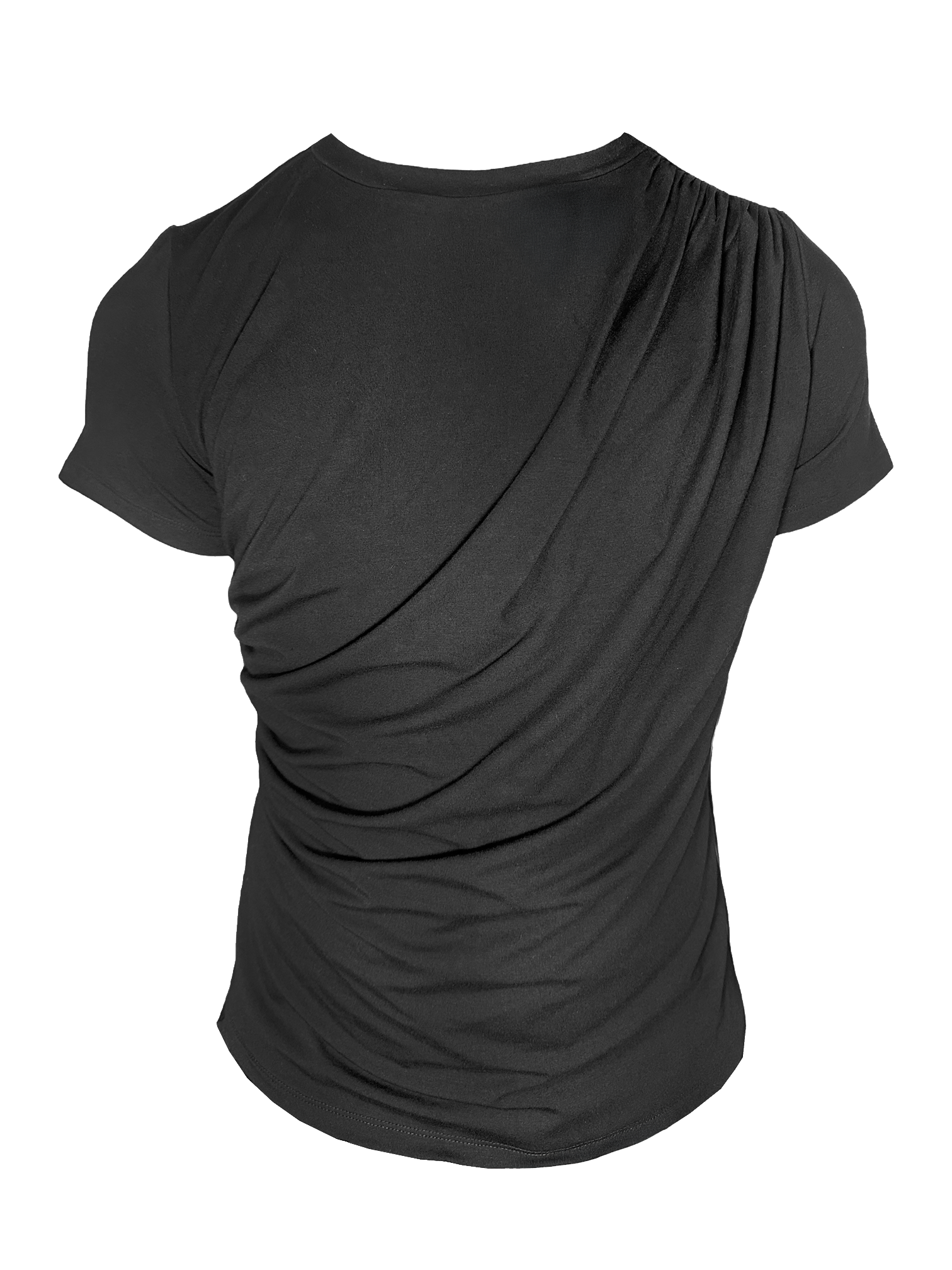 BAMBOO JERSEY DRAPED T-SHIRT